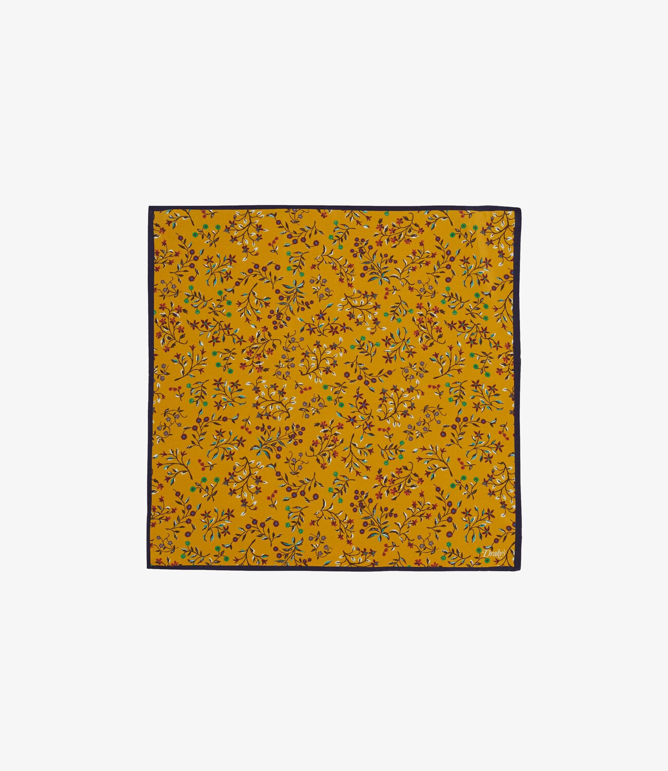 All Over Floral Pocket Square - Mustard