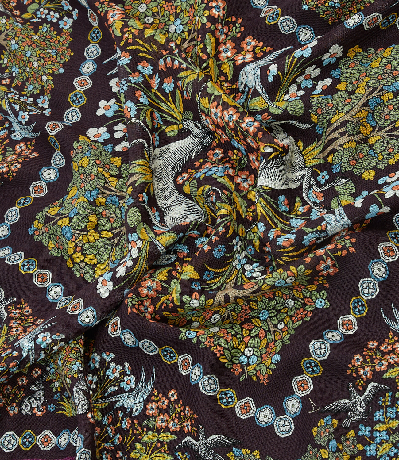 Mythical Forest Bandana - Aubergine & Green