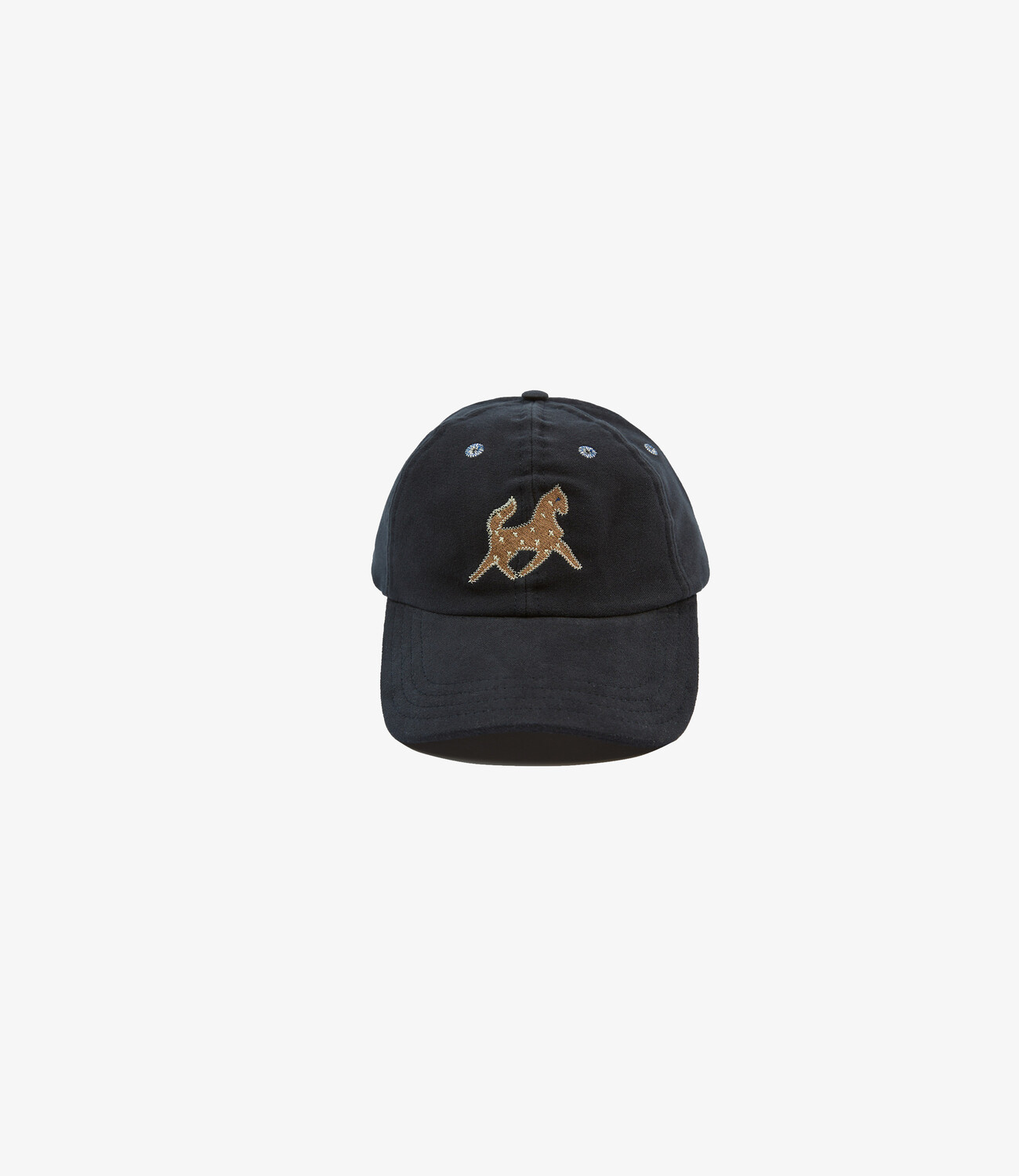 Horse Applique Moleskin Baseball Cap - Dark Navy