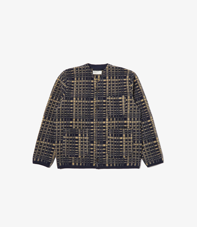 Universal Works Cardigan telepass fleece - Navy