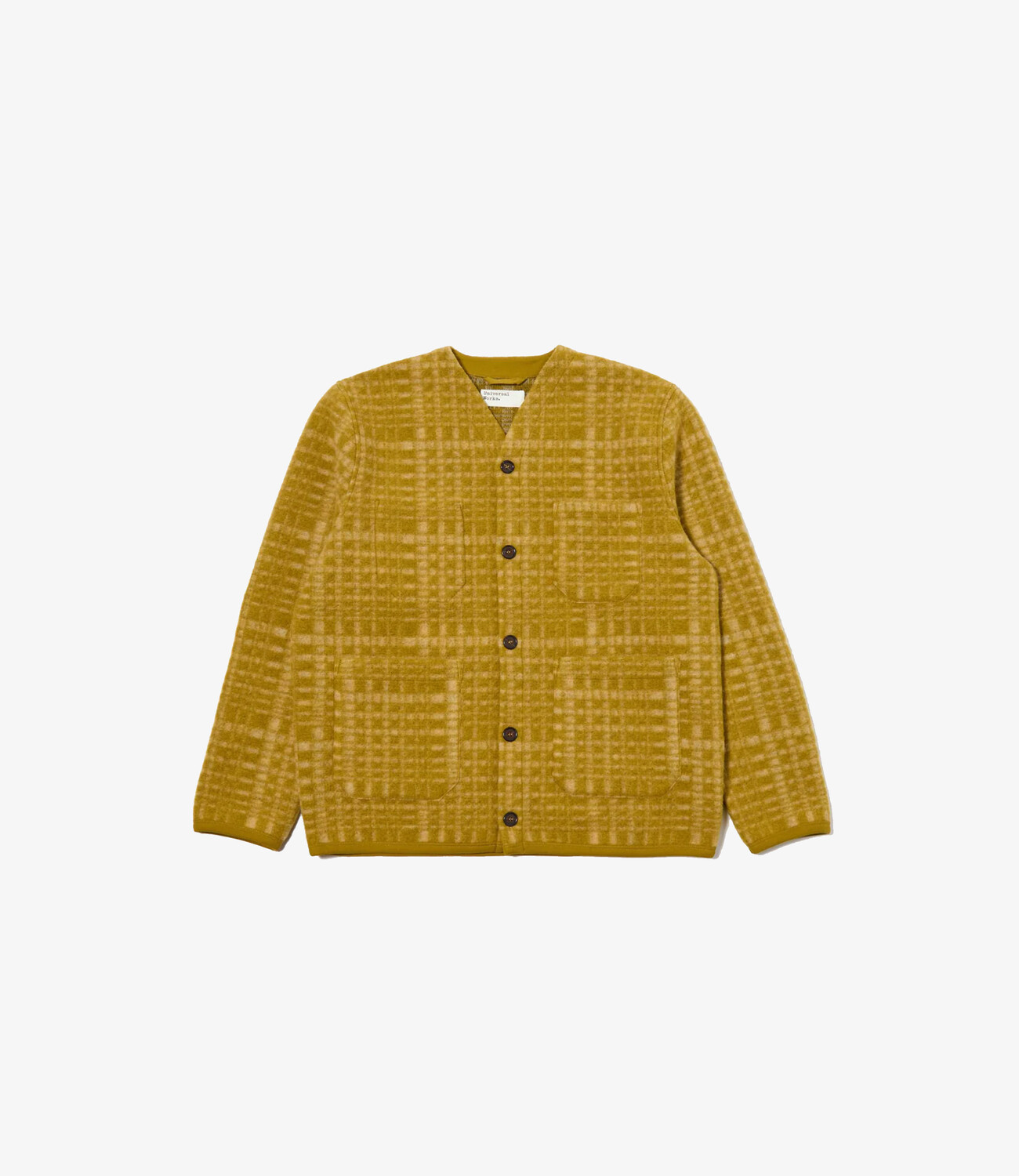 Cardigan telepass fleece - Yellow