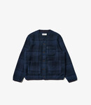 Universal Works Cardigan moh check fleece - Navy