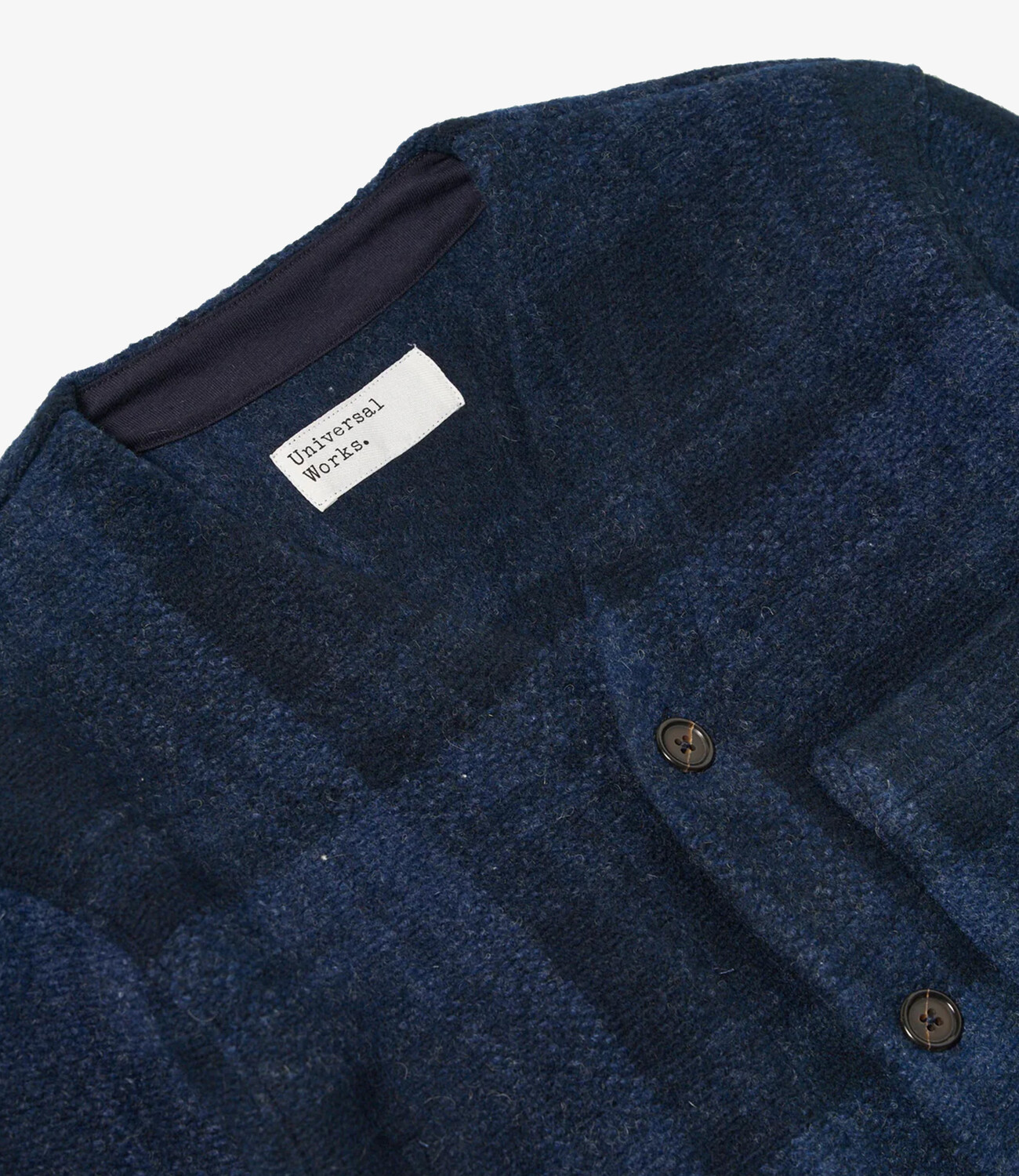 Cardigan moh check fleece - Navy