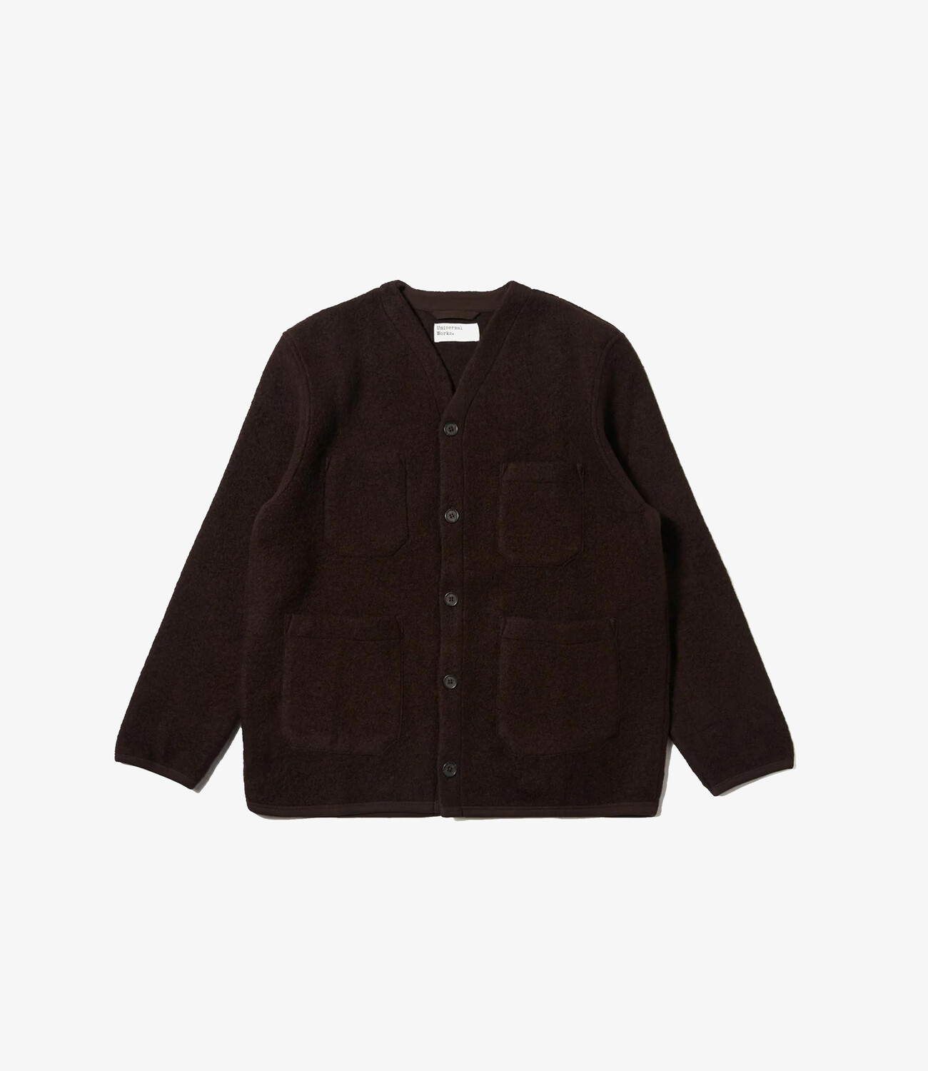 Wool Fleece Cardigan - Brown