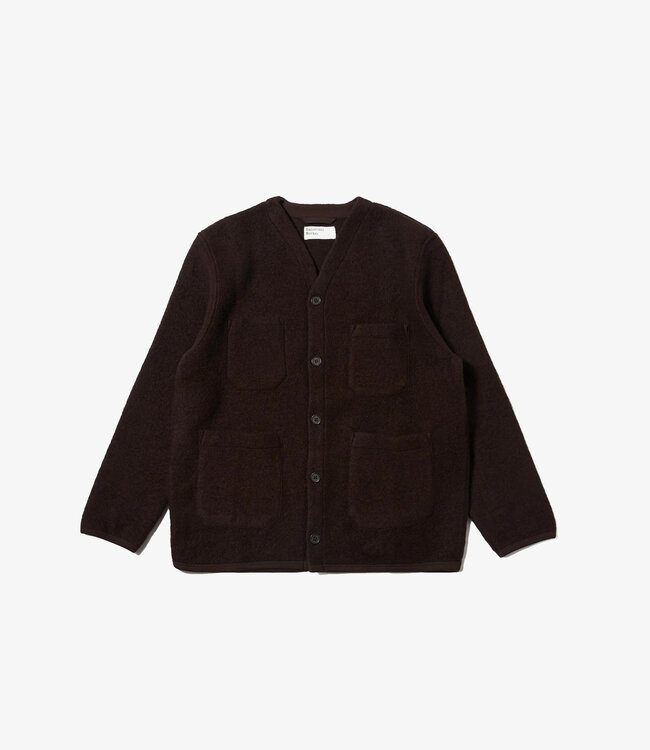 Universal Works Wool Fleece Cardigan - Brown