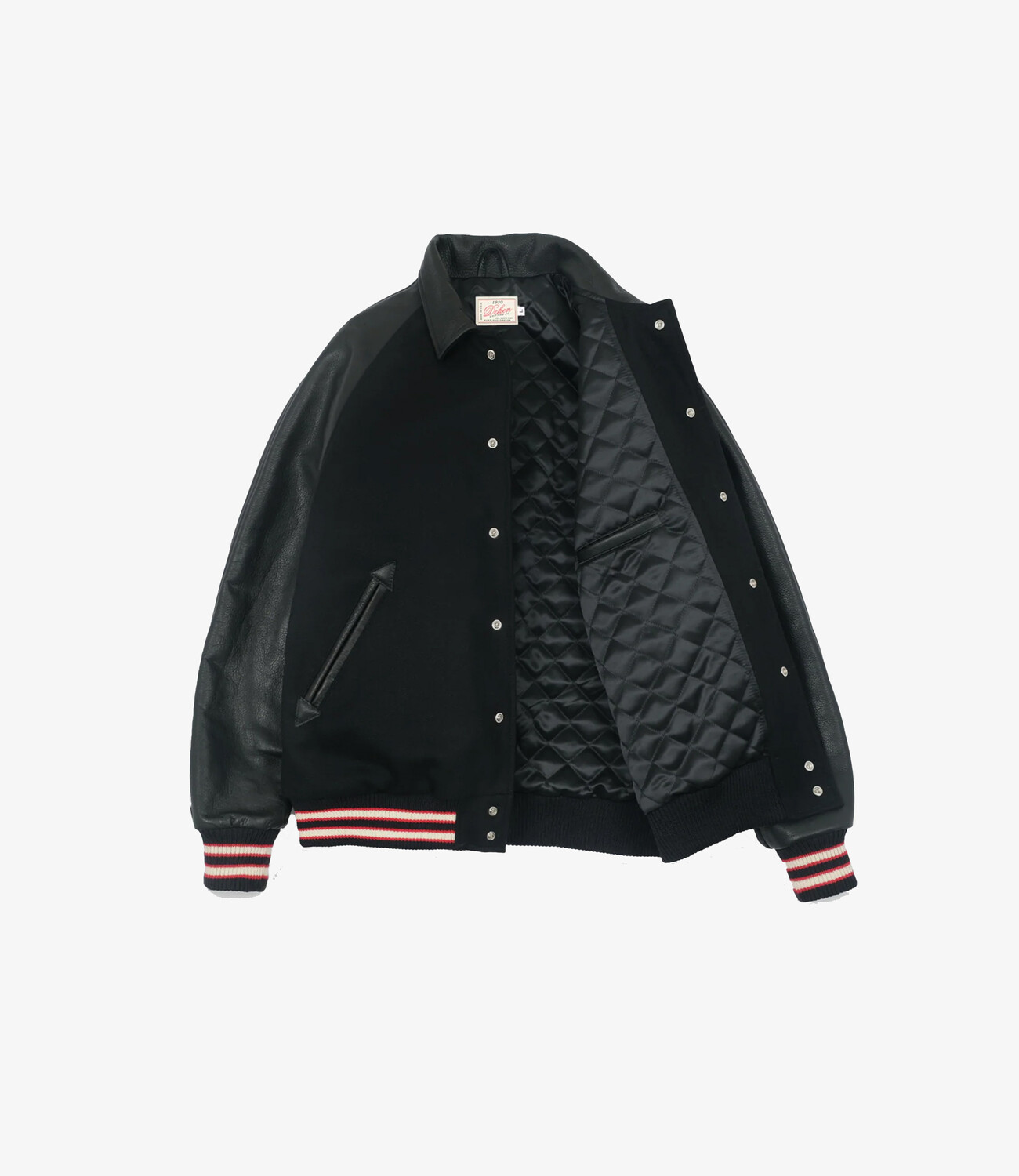 Raglan Varsity Jacket - Black/Black