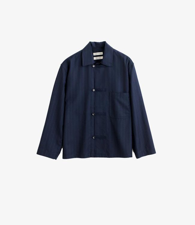 A Kind of Guise Matara overshirt - Navy double pinstripe