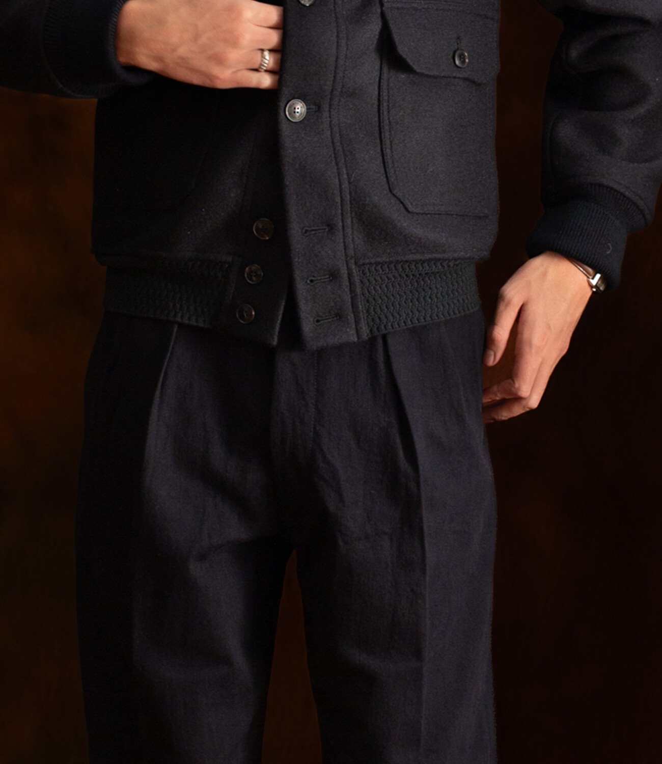 Wool bomber jacket - Blue
