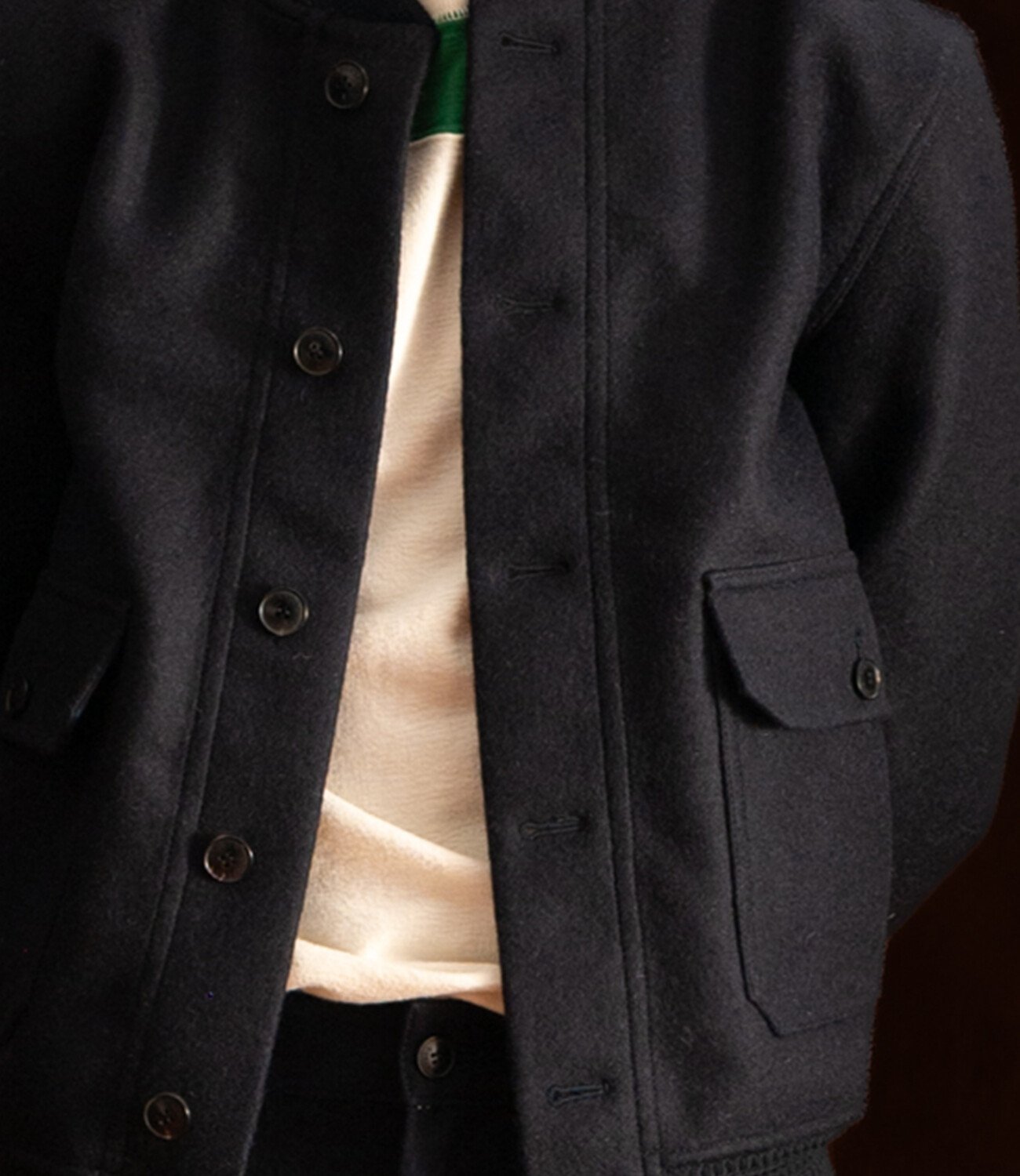 Wool bomber jacket - Blue