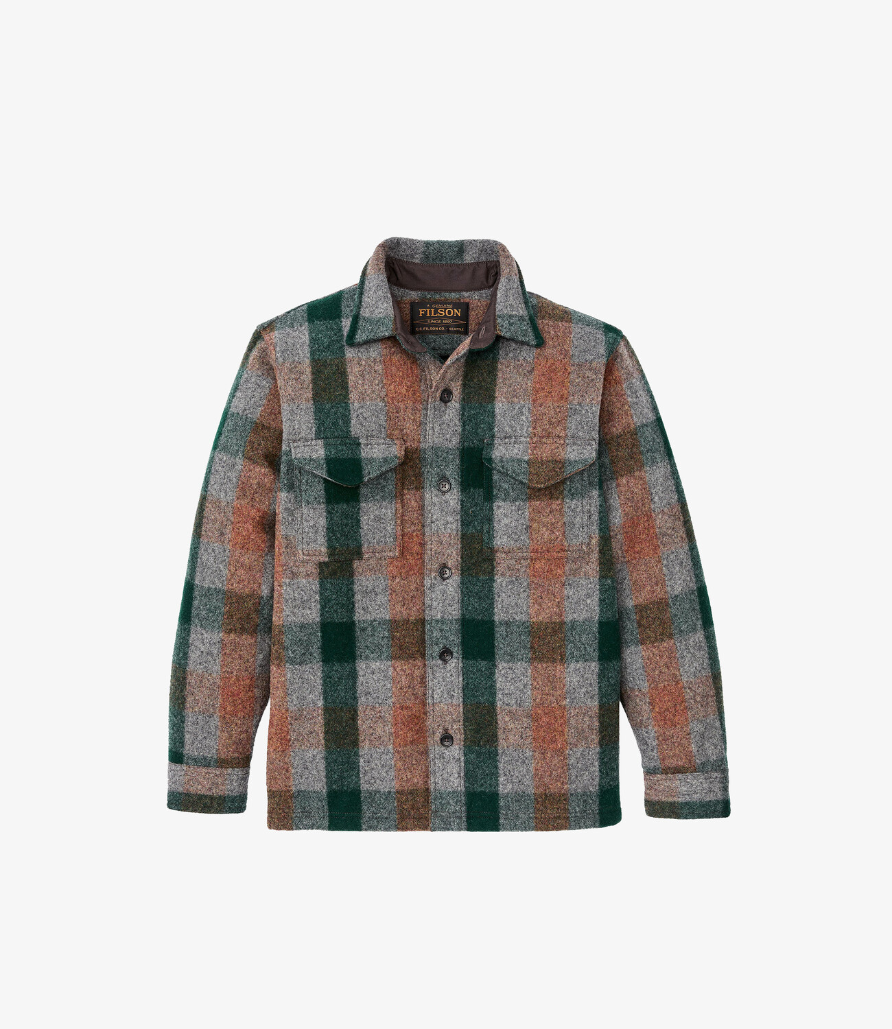 Mackinaw jac-shirt - Green orange gra