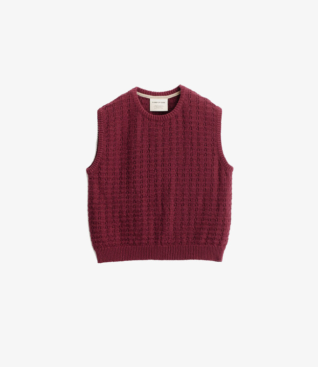A Kind of Guise Tembe Knit Vest - Aubergine cotton boucle