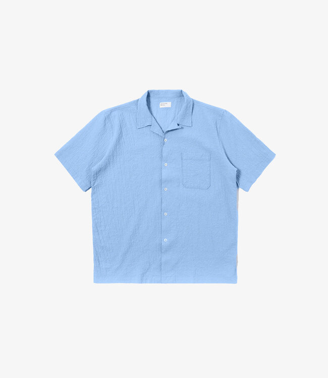 Universal Works Road shirt seers - Sky blue