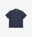 Universal Works Road shirt dot waffle - Navy