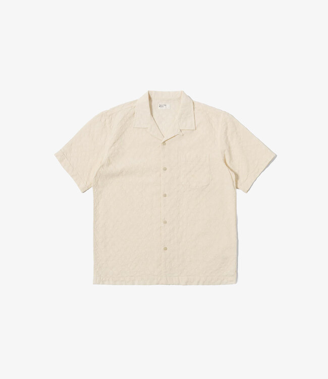 Universal Works Road shirt dot waffle - Ecru