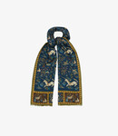 Drake's Unicorn print wool silk scarf - Navy