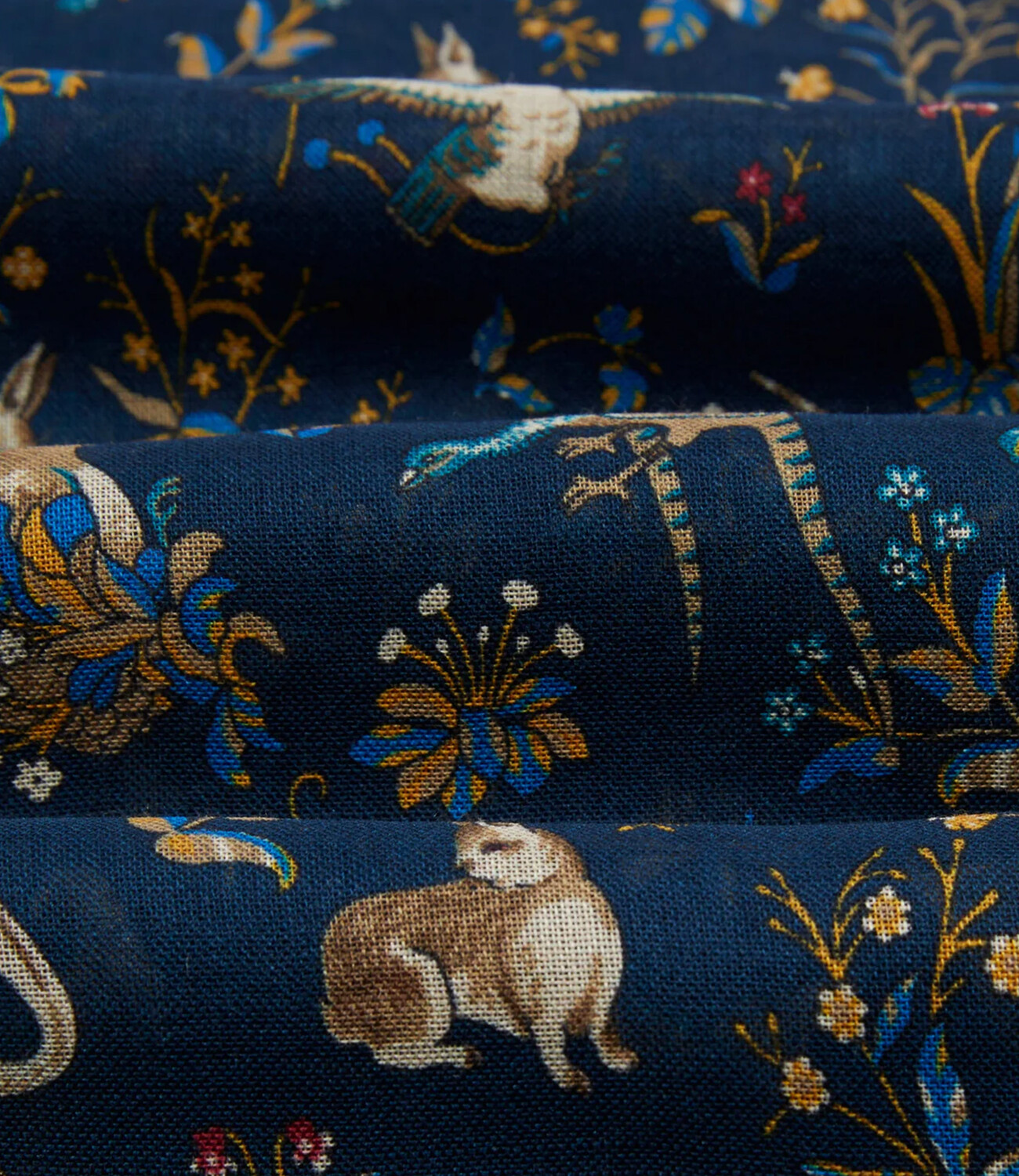 Unicorn print wool silk scarf - Navy