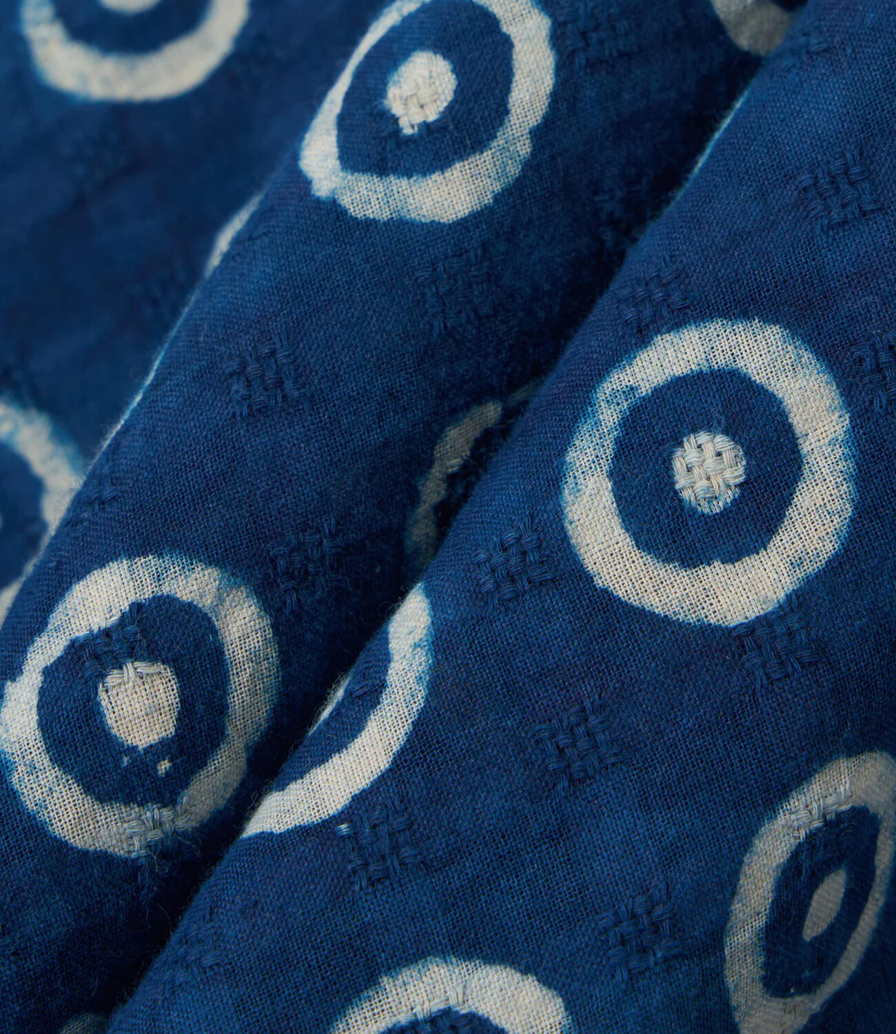 Camper shirt block print circles - Indigo