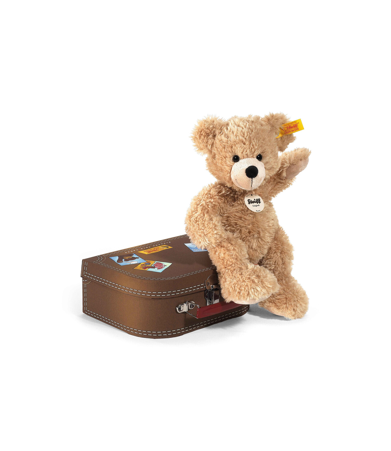 Fynn Teddy bear in suitcase beige
