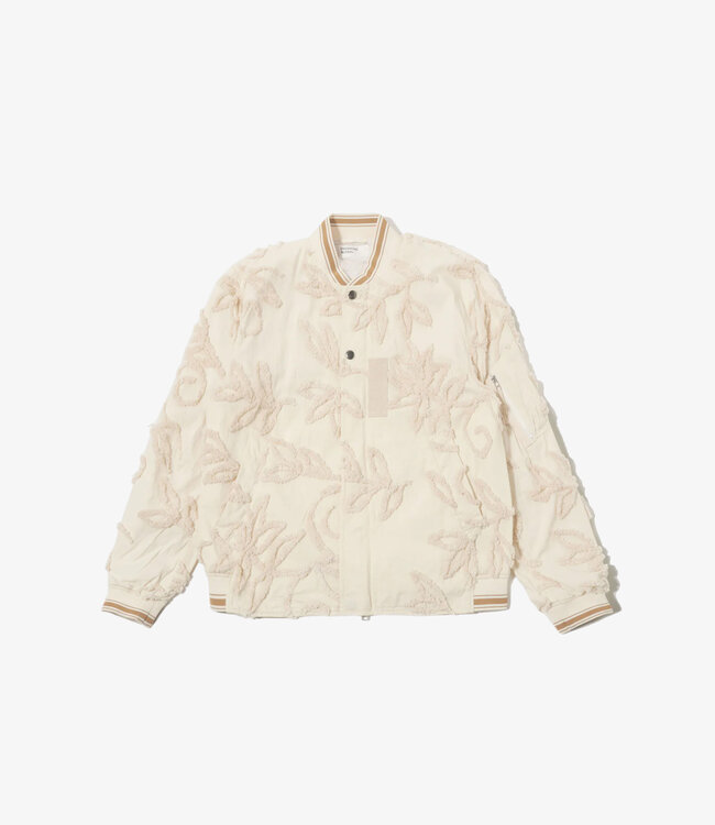 Universal Works Ns Bomber jacket 3D flower - Ecru