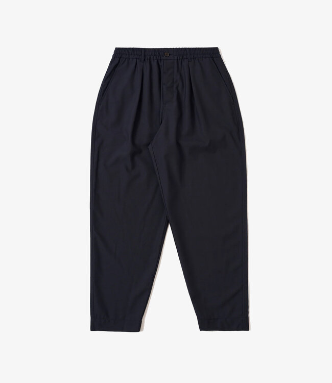 Universal Works Pleated track pant tropical suiting - Navy