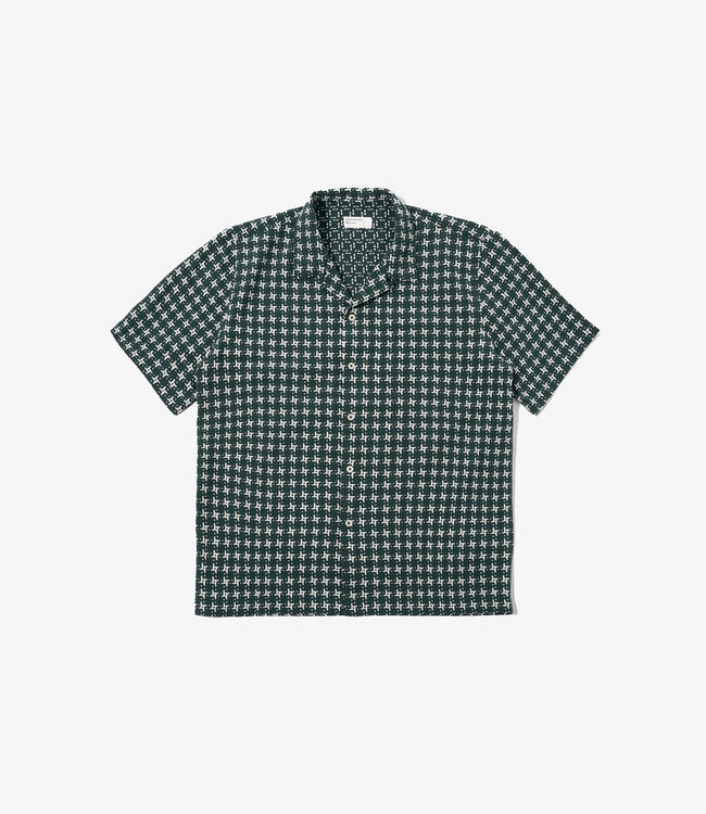 Universal Works Road shirt Rhodes - Green / white