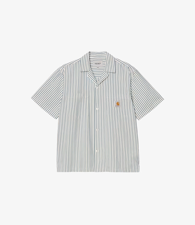 Carhartt WIP Leavel Shirt - Stripe Blue River