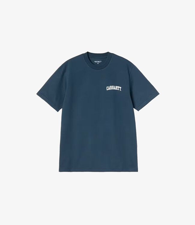 Carhartt WIP University Script T-Shirt - Blue River / White