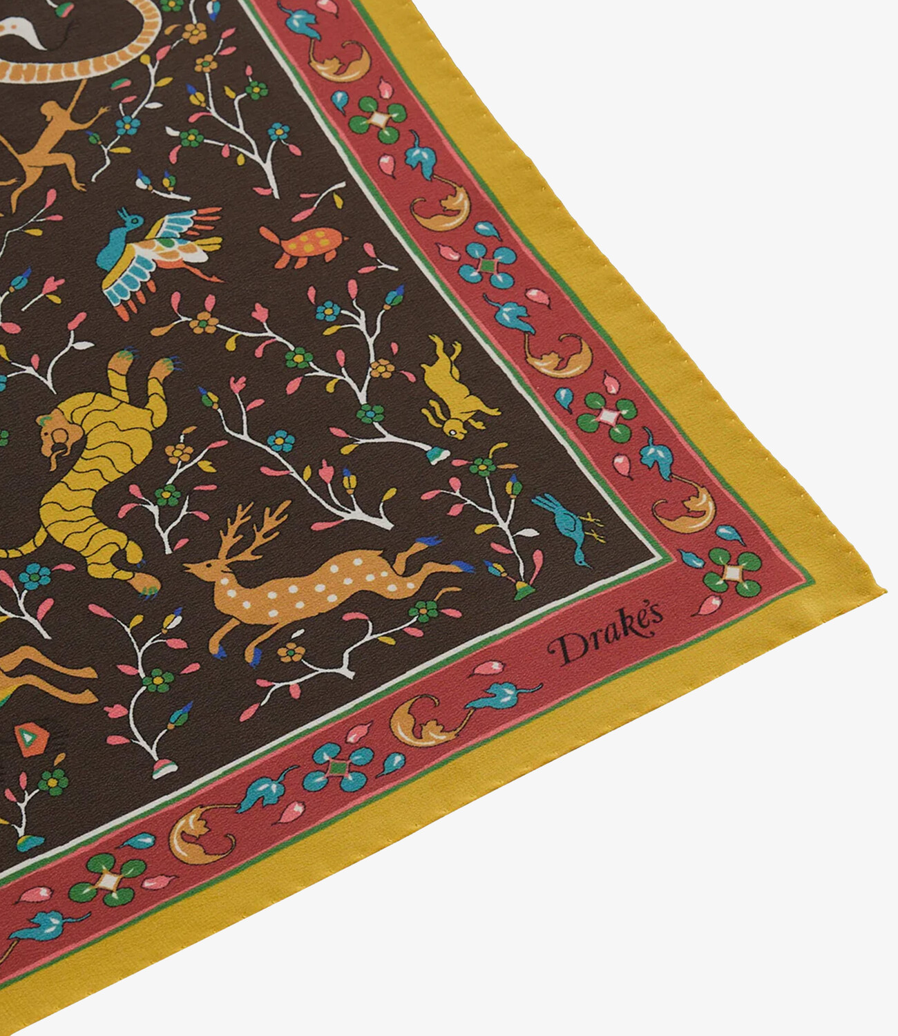 Animals and Flowers Print Bandana - Brown