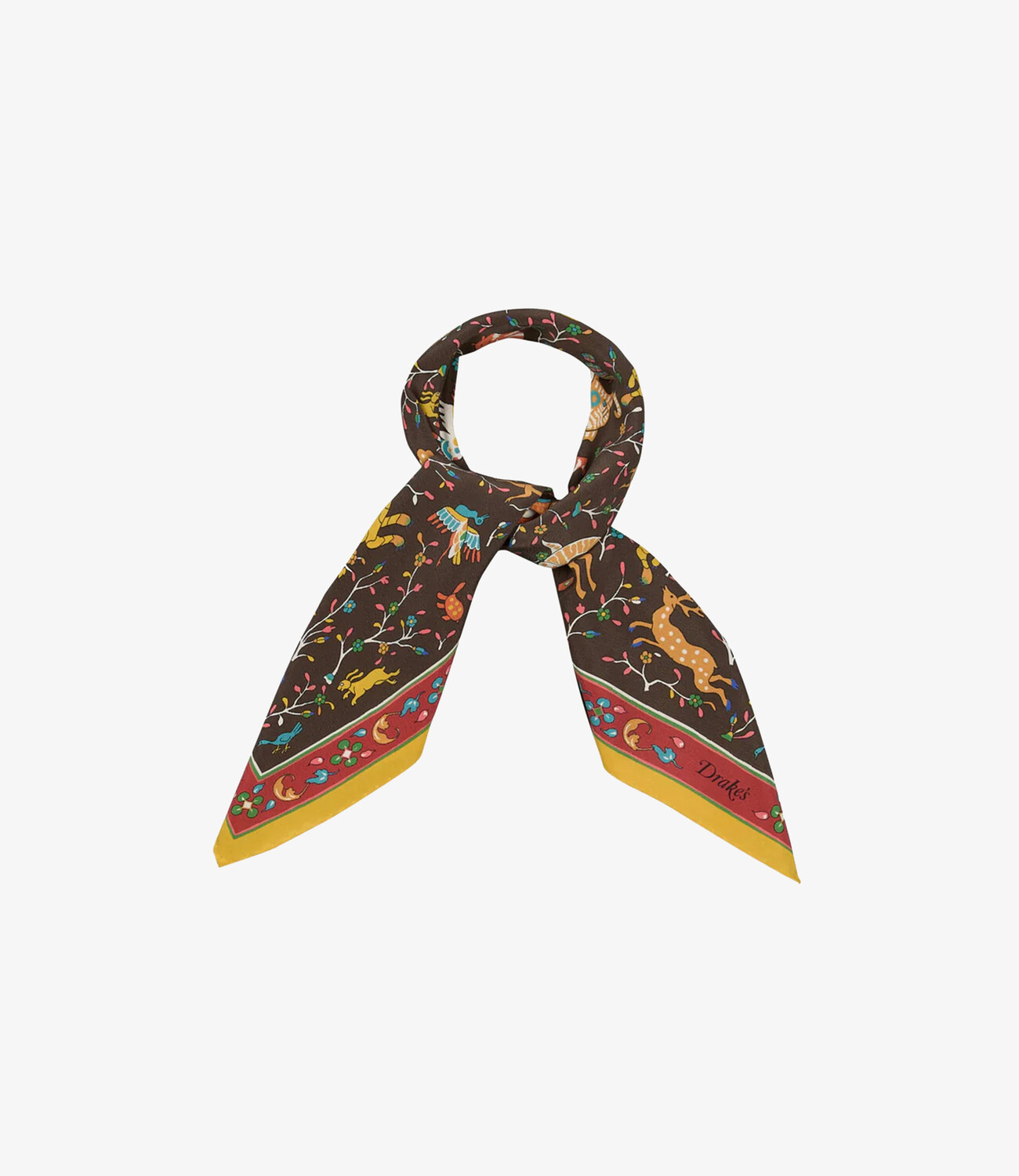 Animals and Flowers Print Bandana - Brown