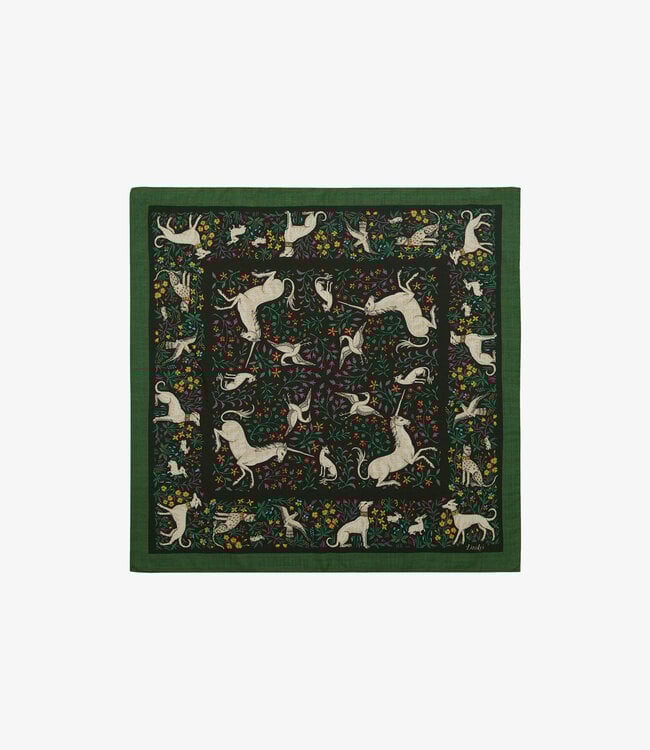 Drake's Unicorn Print Bandana - Green