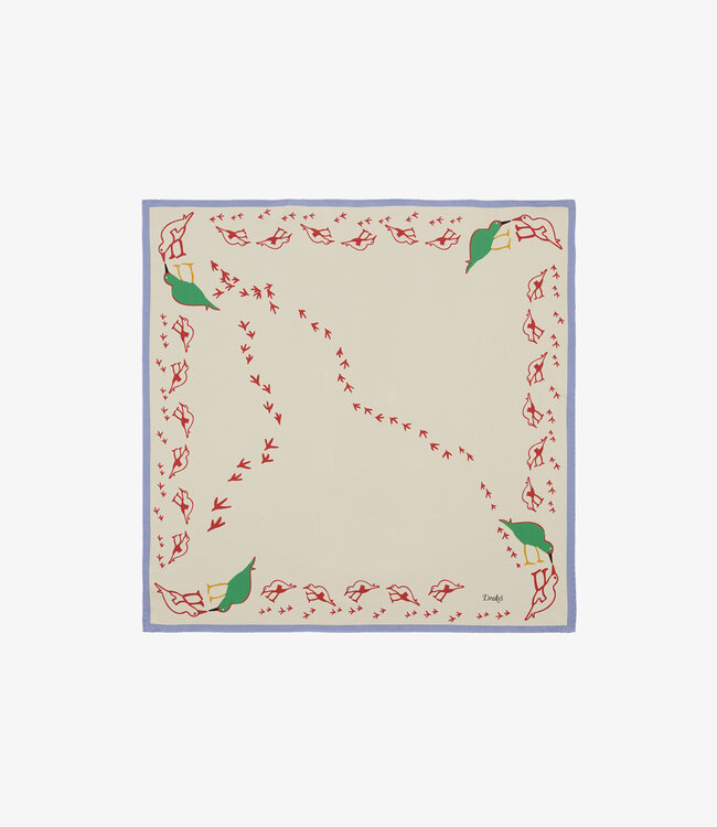 Drake's Oyster Catcher Print Bandana - Ecru