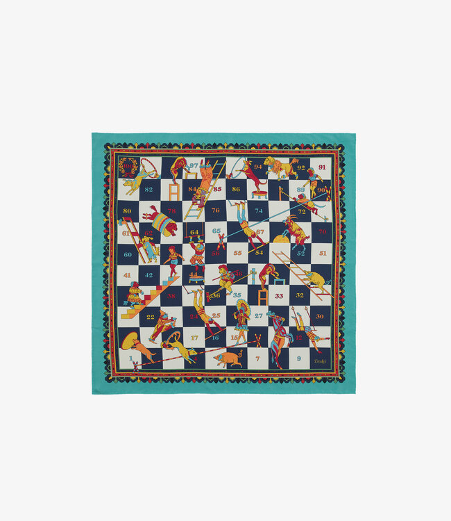 Drake's Snakes and Ladders Print Bandana - Blue