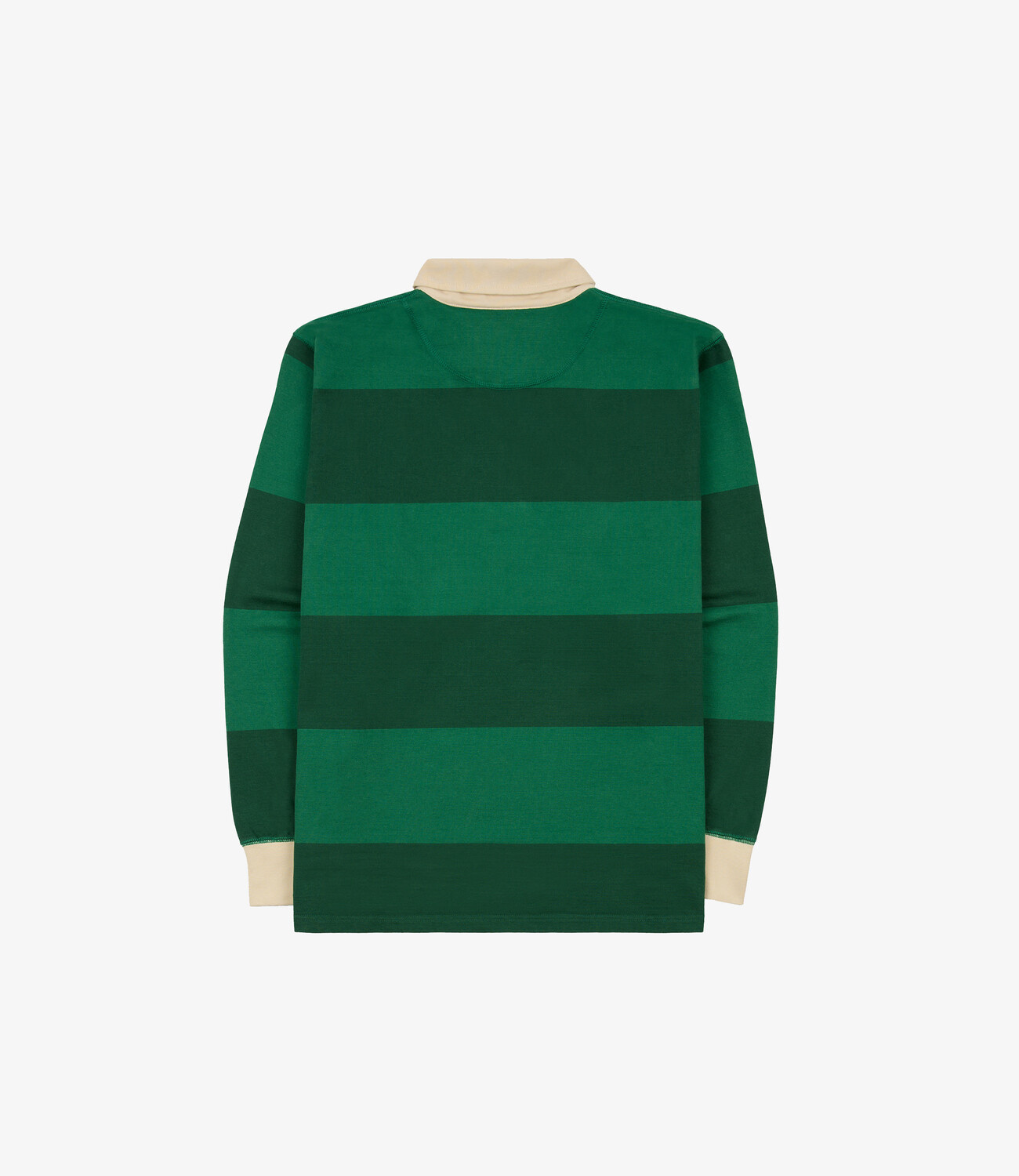 Block stripe quarter zip rugby - Dark green