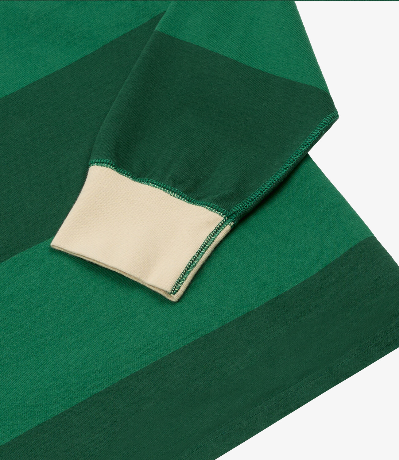 Block stripe quarter zip rugby - Dark green