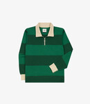 Drake's Block stripe quarter zip rugby - Dark green