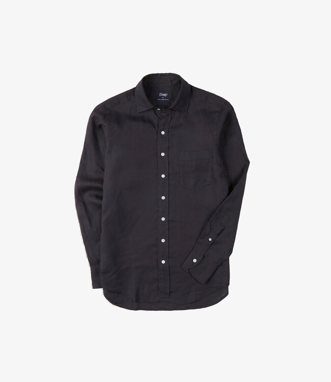 Drake's The Linen Summer Shirt - Dark navy