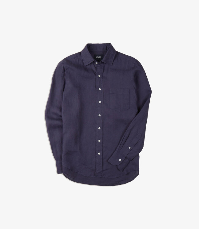 Drake's The Linen Summer Shirt - Navy