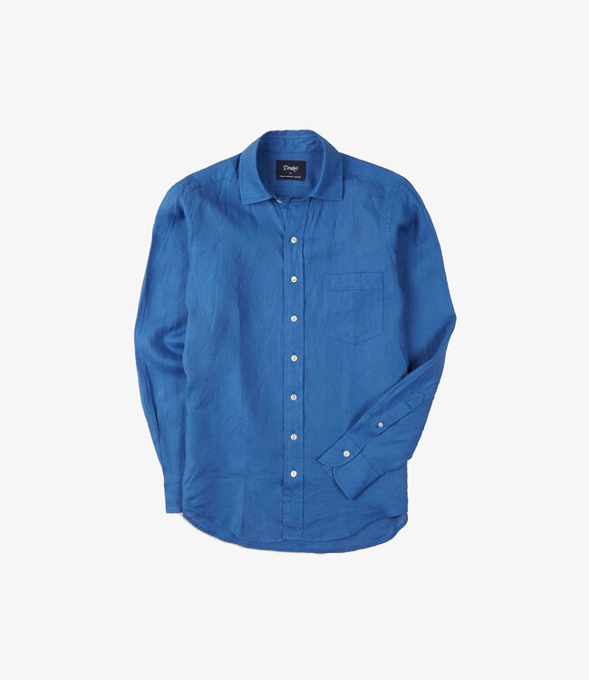 Drake's The Linen Summer Shirt - Blue