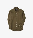 Drake's The Linen Summer Shirt - Khaki green