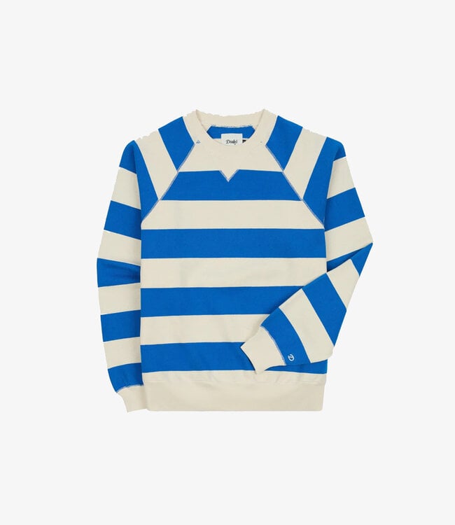 Drake's Striped Raglan Sweatshirt - Blue & Ant White