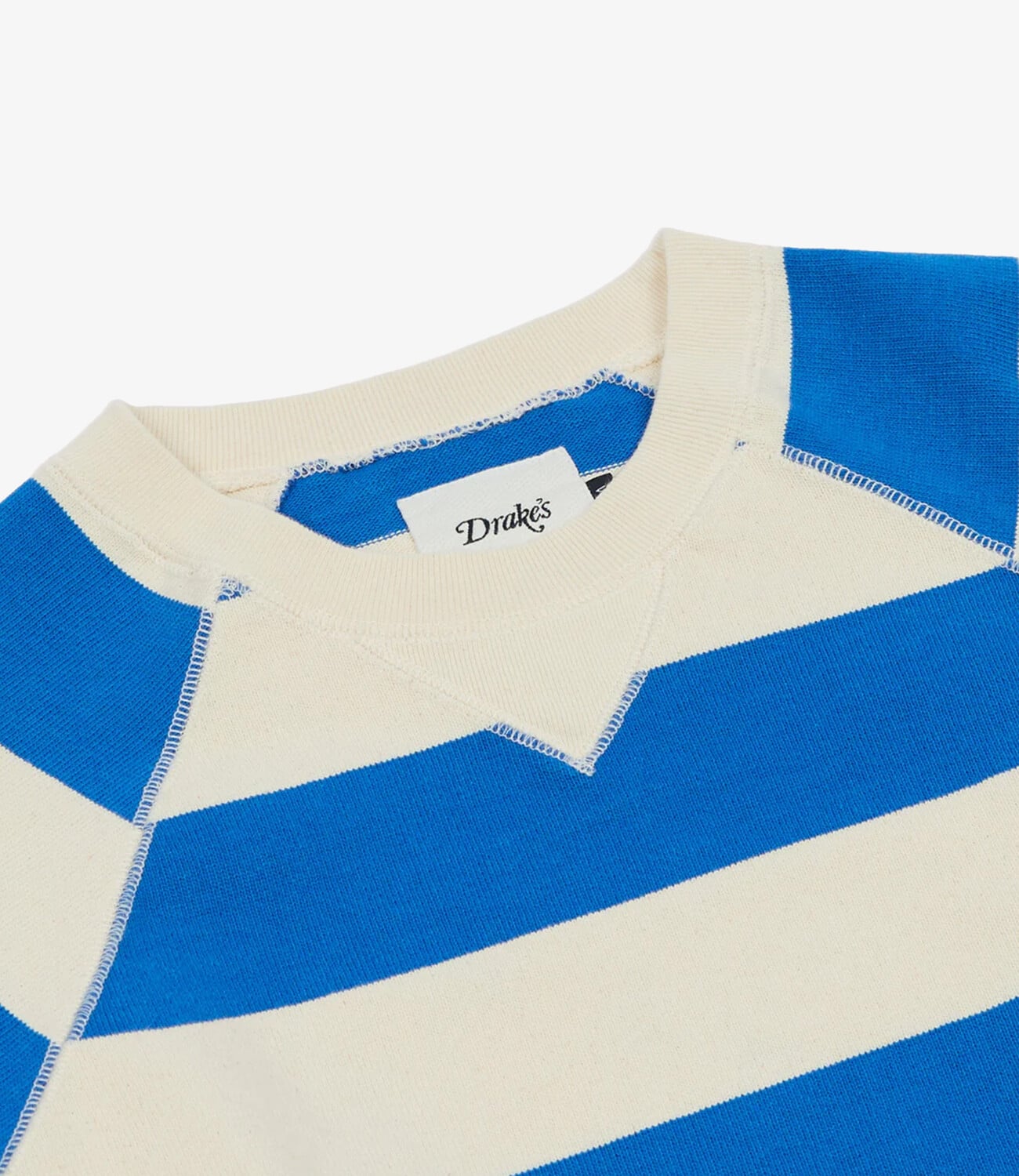 Striped Raglan Sweatshirt - Blue & Ant White