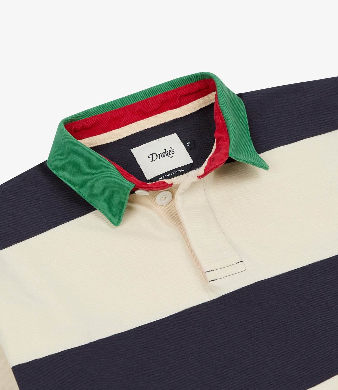 Dual Block Stripe Rugby - White & Navy