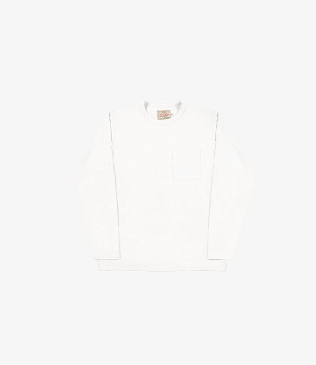 Dehen 1920 Heavy Duty Long Sleeve Tee Single Pocket - White