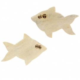 Wooden Guppy fish 5cm. ,