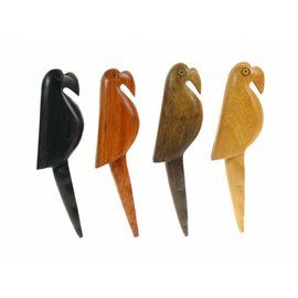 Wooden polished Parrot 10cm.