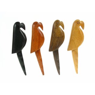 Wooden polished Parrot 10cm.