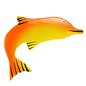 Painted Dolphin Shape 8cm Red/Orange