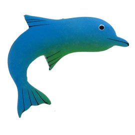 Painted Dolphin Shape 8cm Green/Blue