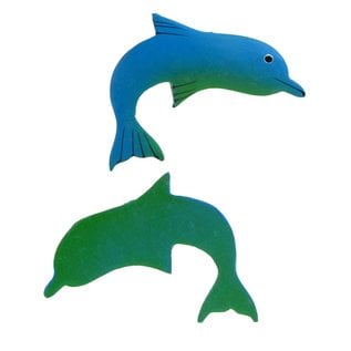 Painted Dolphin Shape 8cm Green/Blue