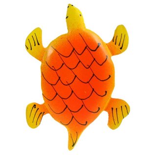 Painted Turtle Shape 8cm Yellow/Orange